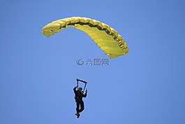 跳傘者,降落傘,黃色