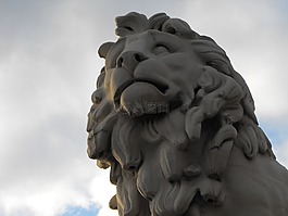 獅子,石,雕像