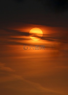 日落,天空,云
