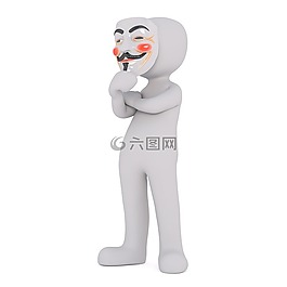 白人男性,3d模型,孤立