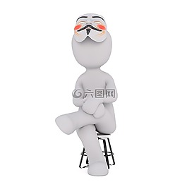 白人男性,3d模型,孤立