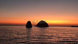 日落,海,發(fā)光