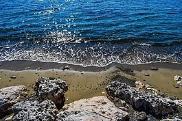 懸崖,海灘,海
