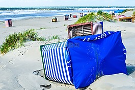 borkum,海灘,沙灘椅