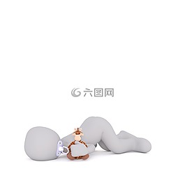 嬰兒,孩子,地面