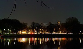 aasee,明斯特,夜