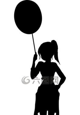 側(cè)影,女子,氣球