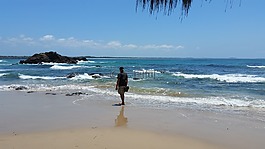 男子,沖浪,海