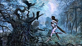烏鴉,皇冠,女子
