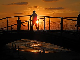 橋,abendstimmung,黃昏