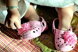 crocks,粉紅色,小腳丫