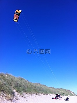 风筝,蓝色,天空