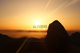 提供,山,陽光