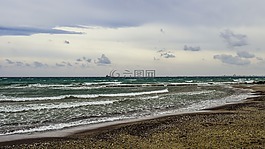 海灘,海,波
