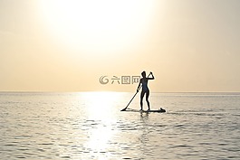 日出,海洋,側(cè)影