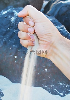 沙,下降,手
