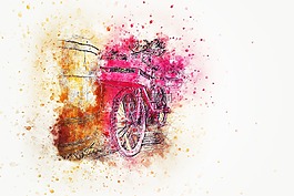 自行车,鲜花,艺术