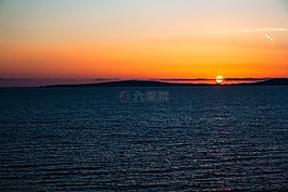 海岸,海,日落