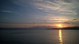 海,日落,天空