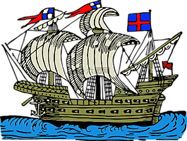 船舶,海,帆