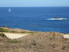 海,帆船,海岸