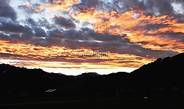 日落,山,阿爾高