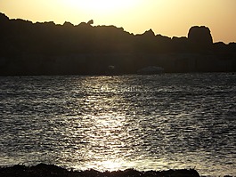剪影,海,海岸