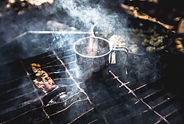 烤架,營,食品