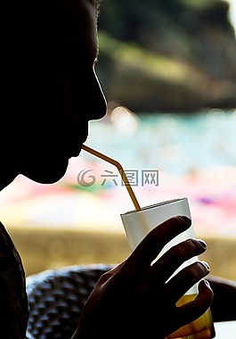雞尾酒,喝,秸稈