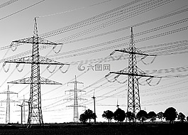 電桿,當(dāng)前,電源線
