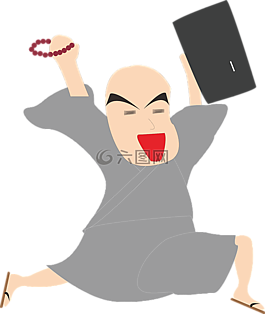 和尚,快樂,書