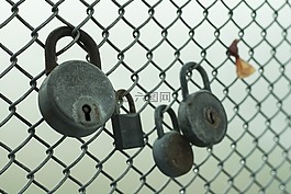 鎖,柵欄,四