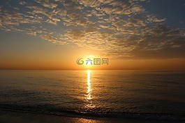 日落,海,西班牙
