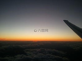 飛機(jī),旅行,日落