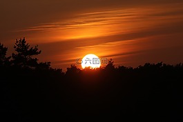 日落,abendstimmung,云