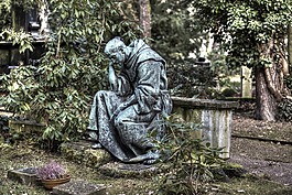 墳場,僧侶,雕像
