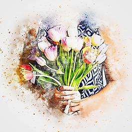 鮮花,花束,自然