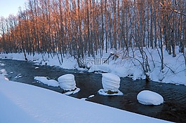 冬季,河,海灘