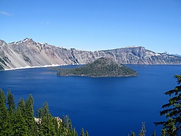 火山口湖,俄勒岡,島