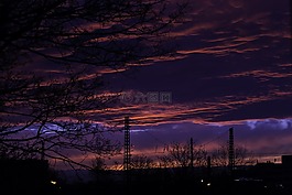 夜晚的天空,云,景觀