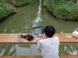 船,花園,泰國