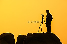 黃色,日落,黃昏