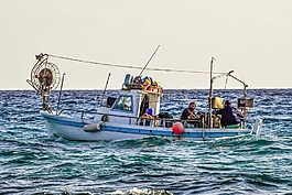 漁船,傳統(tǒng)的,海
