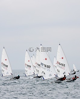 帆船,激光,海