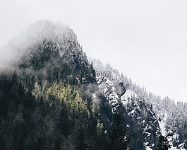 山,丘陵,雪