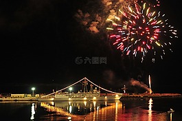 煙花,夜,晚上