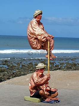 海灘,水,小丑