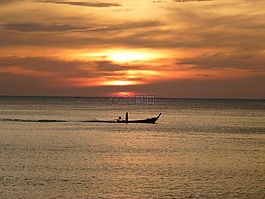 日落,海,海洋