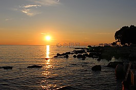 日落,海,abendstimmung