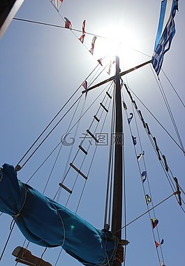 船舶,夏天,太陽